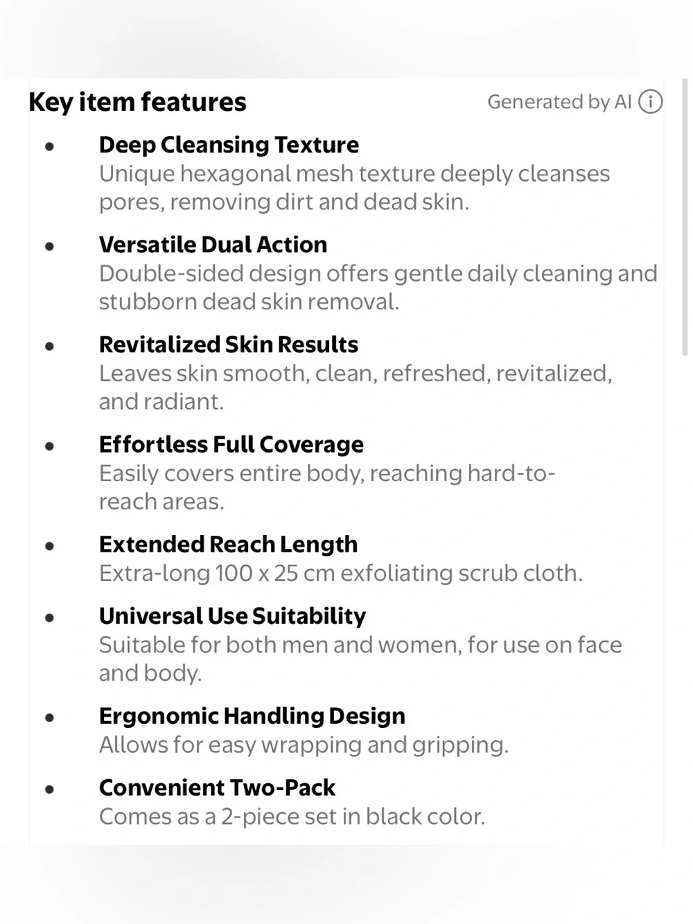 Cleansing and Exfoliating Bath Towel | Extra Long Exfoliating Scrub Cloth